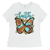 White faith leopard butterfly Ladies Tee - JahusDesignShop