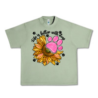 Oil Green life is better with dogs Urban Heavy Tee - NancyCooperArtShop