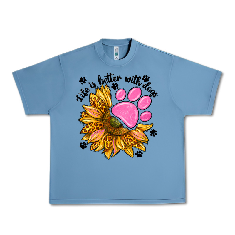 Life Is Better With Dogs Urban Heavy Tee by NancyCooperArtShop | Teevron