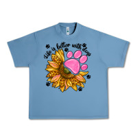 Pebble Blue life is better with dogs Urban Heavy Tee - NancyCooperArtShop