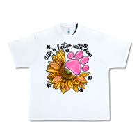 White life is better with dogs Urban Heavy Tee - NancyCooperArtShop