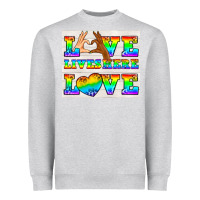 Heather Grey Western LGBTQ+ Love Lives Here Tumbler Heavyweight Sweatshirt - BundleAndBundleShop