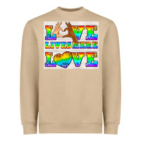 Mushroom Western LGBTQ+ Love Lives Here Tumbler Heavyweight Sweatshirt - BundleAndBundleShop
