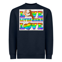 Navy Western LGBTQ+ Love Lives Here Tumbler Heavyweight Sweatshirt - BundleAndBundleShop