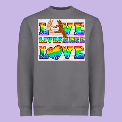 Western Lgbtq+ Love Lives Here Tumbler Heavyweight Sweatshirt Designed By Bundleandbundleshop
