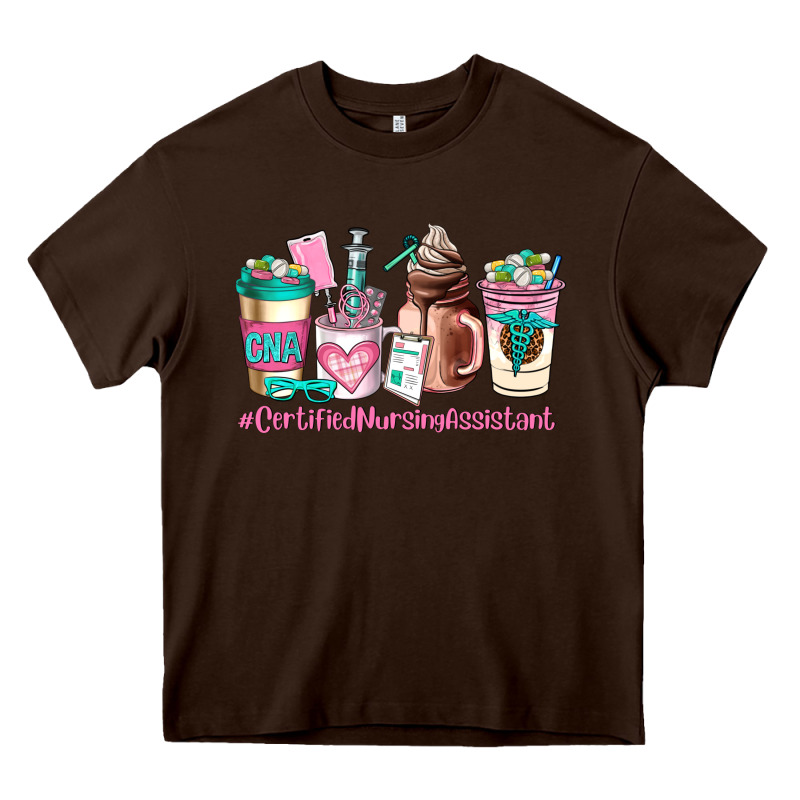 Cerified Nursing Assistant Coffee Cup Heavy Core Tee by AdoDesignShop | Teevron