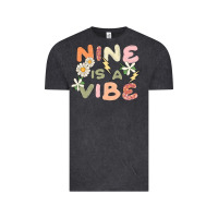 Vintage Black nine is a vibe Vintage Tee - MaliasSmallBusiness
