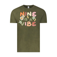 Vintage Olive nine is a vibe Vintage Tee - MaliasSmallBusiness