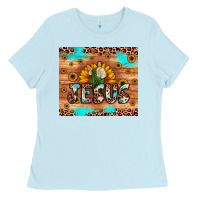Baby Blue jesus san judas Ladies Tee - JahusDesignShop