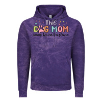 Cloud Purple this dog mom wears her heart on her sleeve Vintage Hoodie - MaliasSmallBusiness