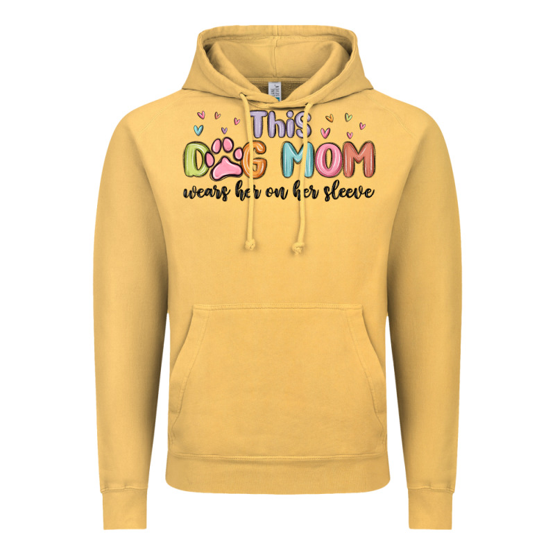 This Dog Mom Wears Her Heart On Her Sleeve Vintage Hoodie by MaliasSmallBusiness | Teevron