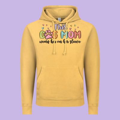 This Dog Mom Wears Her Heart On Her Sleeve Vintage Hoodie Designed By Maliassmallbusiness