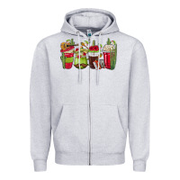 Heather Grey Mexico Coffee Cups Zipper Hoodie - texasbilliewilder