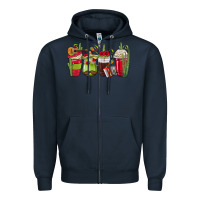 Navy Mexico Coffee Cups Zipper Hoodie - texasbilliewilder