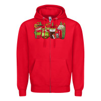 Red Mexico Coffee Cups Zipper Hoodie - texasbilliewilder