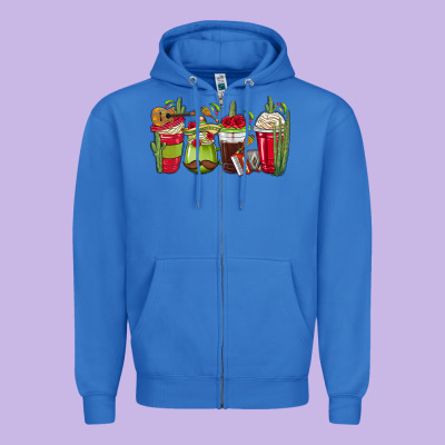 Mexico Coffee Cups Zipper Hoodie Designed By Texasbilliewilder