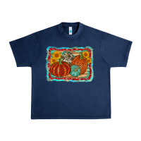 Navy pumpkin sunflower Urban Heavy Tee - AdoDesignShop