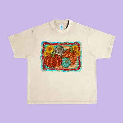 Pumpkin Sunflower Urban Heavy Tee Designed By Adodesignshop