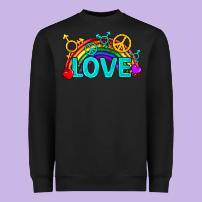 Western Lgbtq+ Love Rainbow Heavyweight Sweatshirt Designed By Bundleandbundleshop