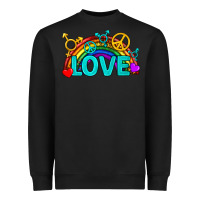 Black Western LGBTQ+ Love Rainbow Heavyweight Sweatshirt - BundleAndBundleShop