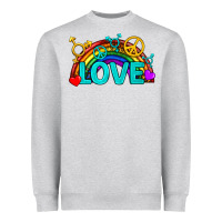 Heather Grey Western LGBTQ+ Love Rainbow Heavyweight Sweatshirt - BundleAndBundleShop