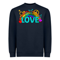 Navy Western LGBTQ+ Love Rainbow Heavyweight Sweatshirt - BundleAndBundleShop