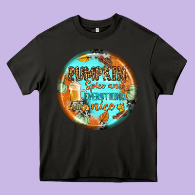 Pumpkin Spice And Everythink Nice Earrings Heavy Core Tee Designed By Bundleandbundleshop