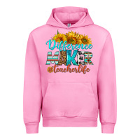 Fuchsia Pink difference maker teacher life Urban Hoodie - BundleAndBundleShop