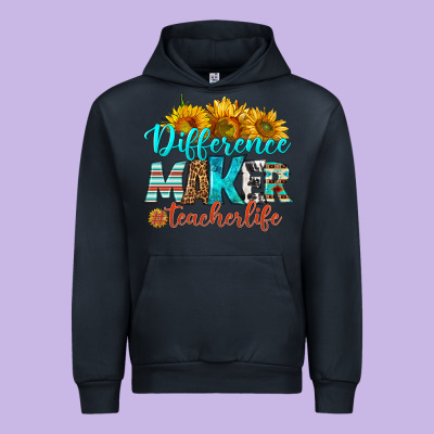 Difference Maker Teacher Life Urban Hoodie Designed By Bundleandbundleshop