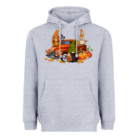 Heather Grey fall gnome truck Heavyweight Hoodie - CowGirlArtShop