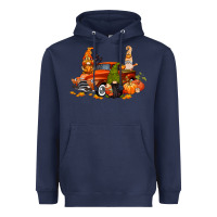 Navy fall gnome truck Heavyweight Hoodie - CowGirlArtShop
