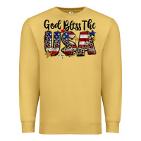Antique Gold god bless the usa Premium Sweatshirt - CowGirlArtShop