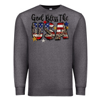 Charcoal Heather god bless the usa Premium Sweatshirt - CowGirlArtShop