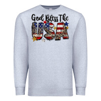 Heather Grey god bless the usa Premium Sweatshirt - CowGirlArtShop