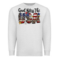 Oatmeal Heather god bless the usa Premium Sweatshirt - CowGirlArtShop