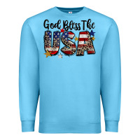 Ocean Blue god bless the usa Premium Sweatshirt - CowGirlArtShop
