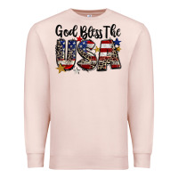 Pale Pink god bless the usa Premium Sweatshirt - CowGirlArtShop
