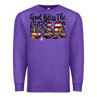 Purple god bless the usa Premium Sweatshirt - CowGirlArtShop