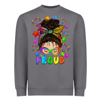Storm LGBTQ+ Messy Bun With Colorful Stars Heavyweight Sweatshirt - BundleAndBundleShop