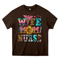 Chocolate Brown wife mom nurse Heavy Core Tee - AdoDesignShop
