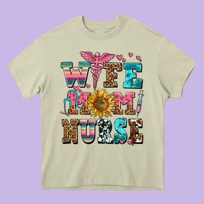 Wife Mom Nurse Heavy Core Tee Designed By Adodesignshop