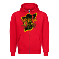 Red remember your roots Zipper Hoodie - NancyCooperArtShop