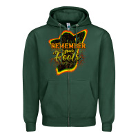 Sports Green remember your roots Zipper Hoodie - NancyCooperArtShop