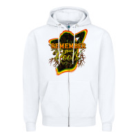 White remember your roots Zipper Hoodie - NancyCooperArtShop