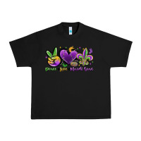 Black peace love mardi gras Urban Heavy Tee - MaliasSmallBusiness