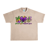 French Oak peace love mardi gras Urban Heavy Tee - MaliasSmallBusiness