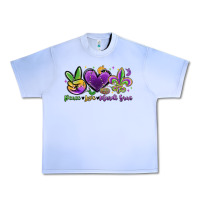 Grape Ice peace love mardi gras Urban Heavy Tee - MaliasSmallBusiness