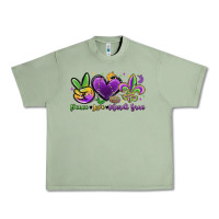 Oil Green peace love mardi gras Urban Heavy Tee - MaliasSmallBusiness