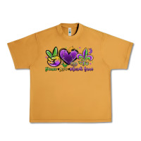 Peanut Butter peace love mardi gras Urban Heavy Tee - MaliasSmallBusiness