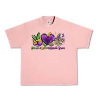 Salmon peace love mardi gras Urban Heavy Tee - MaliasSmallBusiness